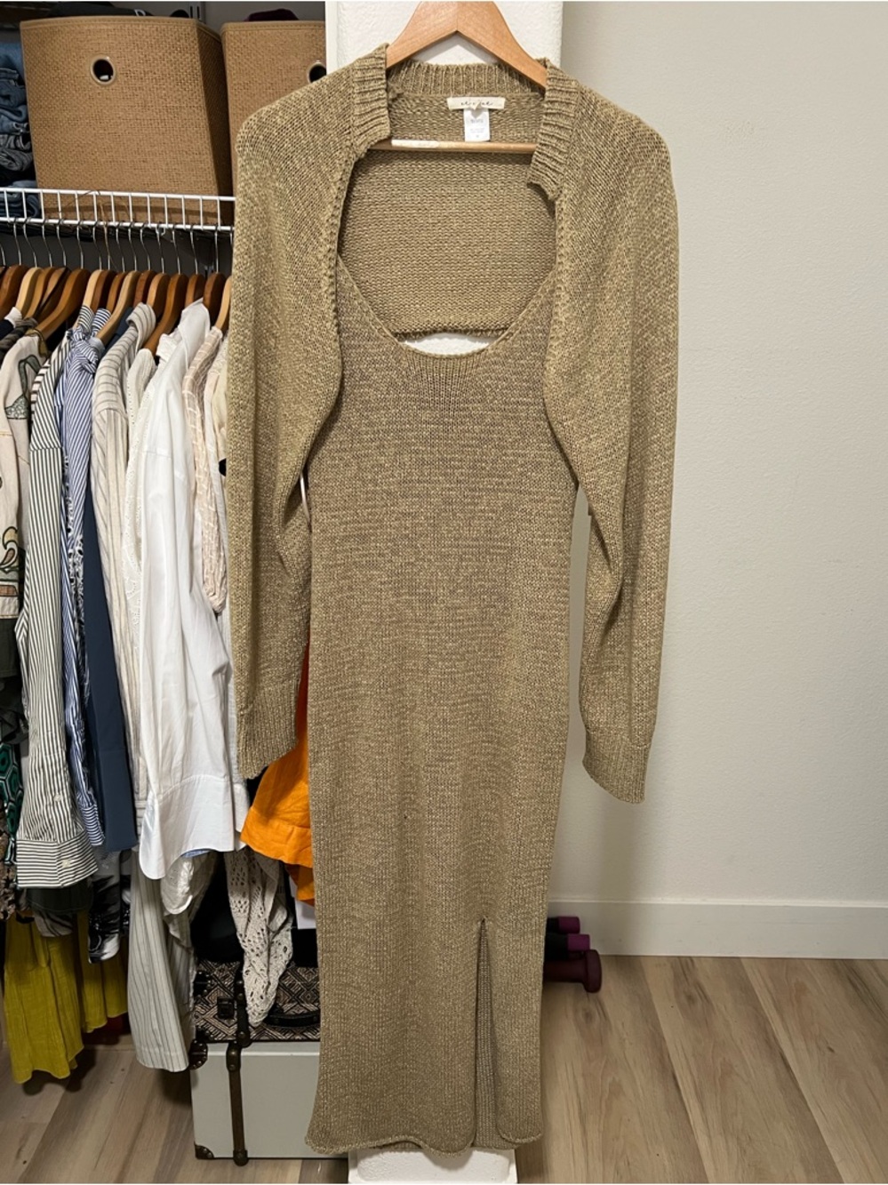 ET CLET 2 Piece Set Knit Dress + Shrug Sweater